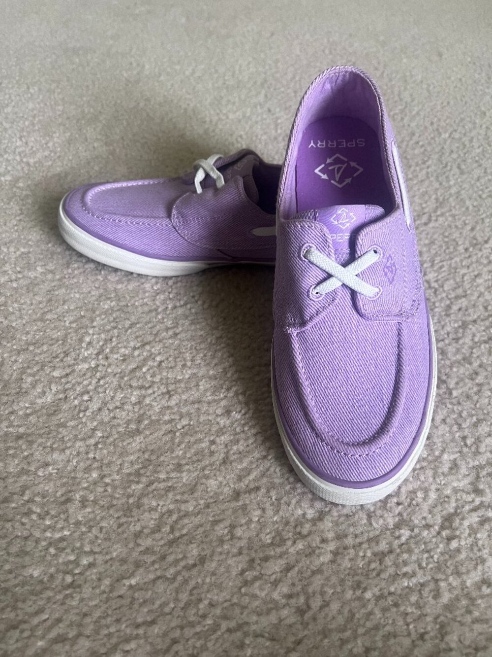 Sperry Lavender Boat Shoes Canvas Sneakers Size 8